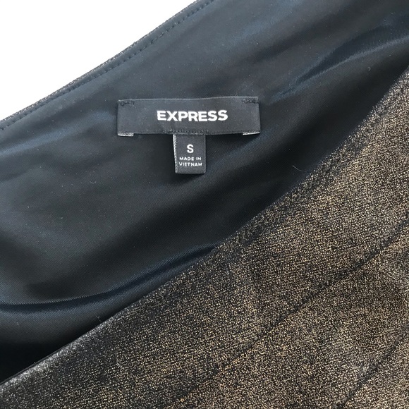 One shoulder Dress Express Small Metallic Bronze - Picture 3 of 10